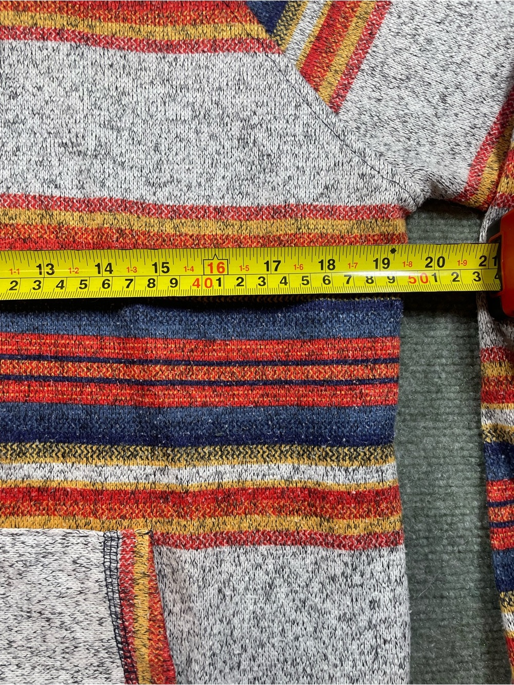 Brooklyn Cloth Multicolor Striped Hoodie - Red, Blue, Yellow, Gray - Picture 6 of 8